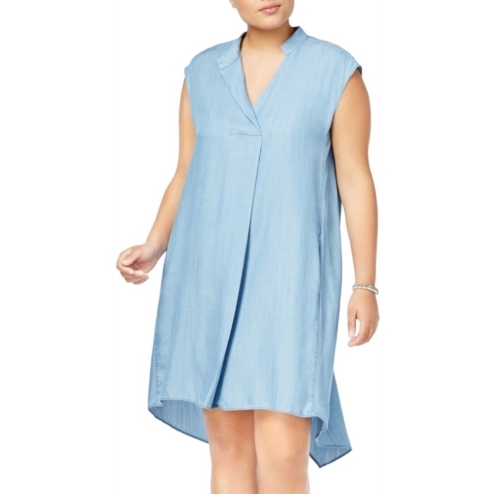 NEW! RACHAEL RACHAEL ROY Curvy Collection Sleeveless Chambray Dress 3X.